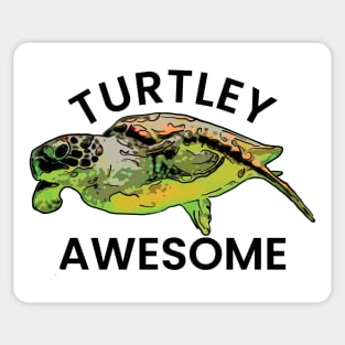 Sea Turtle Pun Turtley Awesome Sticker